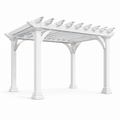Pergola de jardin en bois peint blanc 300 × 300 × 250 cm avec toiture ajourée de style classique