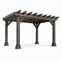 Pergola de jardin en bois gris foncé avec toit ajouré, 427 × 310 × 239 cm
