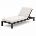 Bain de soleil inclinable en métal anthracite avec coussins écrus, 200 × 70 × 95 cm